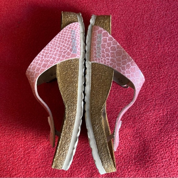 BIRKENSTOCK Sz 7 Magic Snake Pink Gizeh Slip On Front Post Thong Sandals - Picture 7 of 14